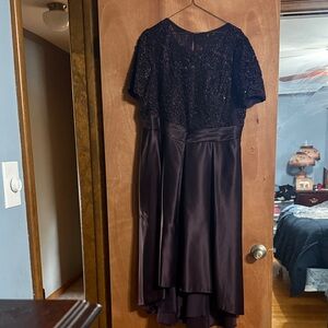 Oleg Cassini Elegant Dark Purple High Low Dress